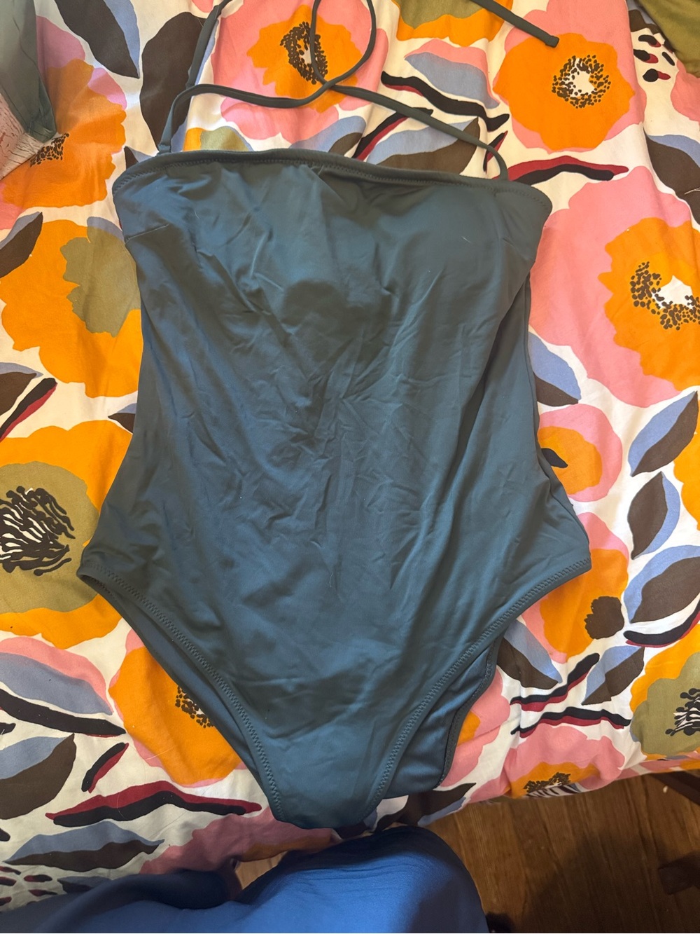 Zara Dark Green/Olive Green One-Piece Swimsuit